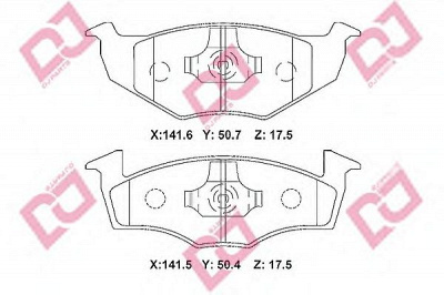 DJ PARTS bp2309 -  Комплект тормозных колодок, дисковый тормоз